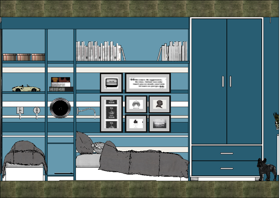 7 éves ikrek szobájának terve 5