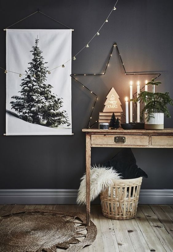 Un décor de Noël en noir et blanc #marchédenoel Un décor de noël en noir et blanc de style scandinave nordique